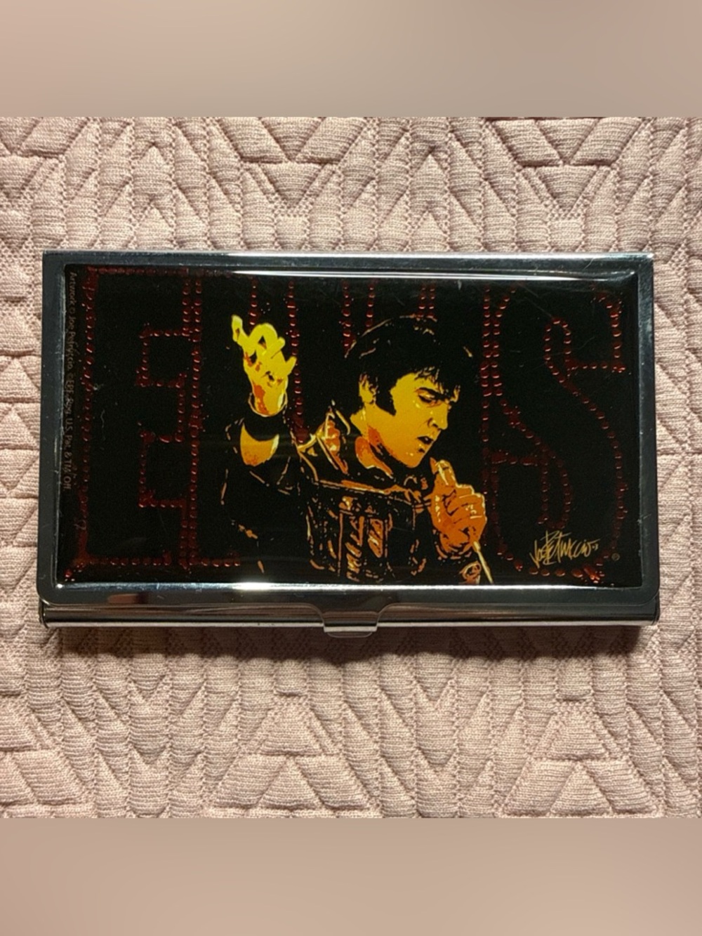 Elvis Presley Metal Hinged Business Card Holder 3.75”x2.25”